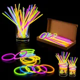 Trimming Shop Knicklichter Party Set für Kinder & Erwachsene, 15 Leuchtstäbe mit Verbinder Lang anhaltende Neon Knicklichter Halsketten, Armbänder, Halloween mitgebsel kinder, Deko & Festival Zubehör