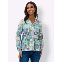 Heine Druckbluse Blau/Weiß 48