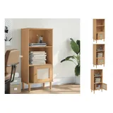 vidaXL Bücherschrank SENJA Rattan-Look Braun 60x35x130 cm Kiefernholz