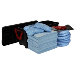 Schöller Notfallset für Öl, Ideal zur Bekämpfung von Leckagen, 1 Set, Aufnahmekapazität: 150 l, blau