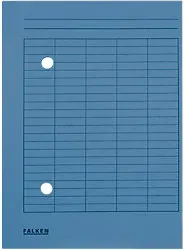 Falken Umlaufmappe mit 2 Löchern und Druck auf Vorderseite DIN A4 Manila Blau 22 x 31,8 cm 100 Stück