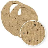 Meyco Bandana-Lätzchen 2er-Pack Rib Mini Spot toffee melange