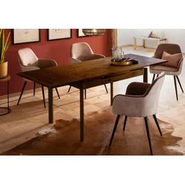 Home Affaire Esstisch HOME AFFAIRE "Tirza", braun (dunkelbraun), B:120cm H:75cm T:80cm, Tische, Esstisch, aus massiver Kiefer, FSC zertifiziert, mit Auszugsfunktion