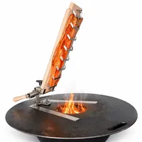 Schilling Fischgrilltechnik Grillguthalter Grillplatte Standfuß Brett große Planchas für Flammlachs, Edelstahl & Buche, (Komplettset, Halterung, Brett, Schrauben, Griffe, Anleitung + Probegewürz), Stabiles Flammlachsbrett für Grillplatten - traditionell Lachs Grillen grau|silberfarben