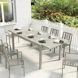 Outsunny Gartentisch Ausziehbar 154/214 x 85 x 75 cm Hellgrau