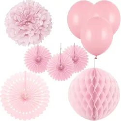 Partydeko rosa Partyset Geburtstagsdeko Feier Partyartikel Geburtstag Hochzeit