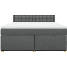 vidaXL Boxspringbett 180 x 200 cm Dunkelgrau