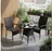 Juskys Yoro Polyrattan Gartentisch rund Ø 80 cm Schwarz