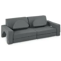 KomfortKissen Spielcouch, Grau, Leder, 168x55x73 cm, Kinder- & Jugendzimmer, Kindermöbel, Kindersitzmöbel & -tische, Kindersessel & -sofas