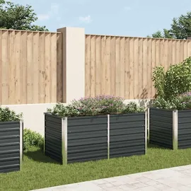 vidaXL Garten-Hochbeet verzinkter Stahl rechteckig 160 x 80 x 77 cm Anthrazit 