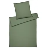 ELEGANTE Bettwäsche Cord gestreift Pistazie 155 x 220 cm + 80 x 80 cm