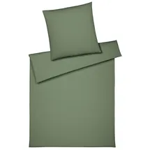 ELEGANTE Bettwäsche Cord gestreift Pistazie 155 x 220 cm + 80 x 80 cm