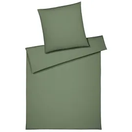 ELEGANTE Bettwäsche Cord gestreift Pistazie 155 x 220 cm + 80 x 80 cm