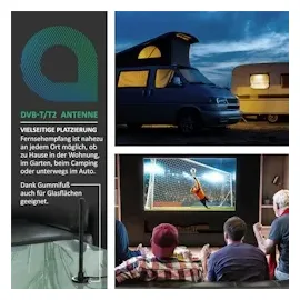 Aplic DVB-T2 digitale Stabantenne mit stabilem Magnetfuß bis zu 6 dBi / hohe Empfangsleistung