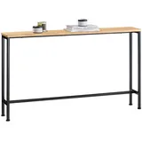 SoBuy Konsolentisch Schwarz, Natur, Metall, 120x81x20 cm, Wohnzimmer, Wohnzimmertische, Konsolentische