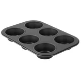 Zenker Muffinform 6er Backblech PURE, für saftige Muffins & Cupcakes, Muffinblech (Farbe: schwarz), Menge: 1 Stück