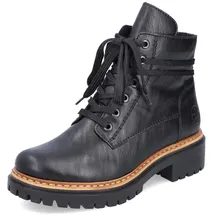 Rieker Damen Schnürstiefeletten 72603, Frauen Stiefeletten,schnürboots,übergangsschuhe,Boots,Stiefel,Bootee,Booties,schwarz (00),38 EU / 5 UK