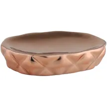 Testrut axentia Seifenschale Copper kupferfarben, Seifenschale aus Keramik mit schlichtem und modernem Design, Seifenbox mit großer Ablagefläche in schöner Farbe