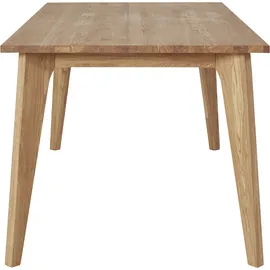 Andas Esstisch ANDAS "Amali", beige (natur), B:120cm H:75cm T:80cm, Tische, Esstisch, Aus massiver Eiche, in 3 Breiten