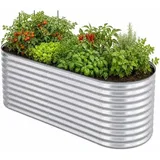 homeluxworld Hochbeet Metall 160 x 80 x 80 cm Silber