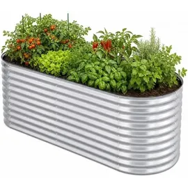 homeluxworld Hochbeet Metall 160 x 80 x 80 cm Silber