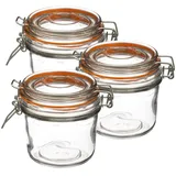 SECRET DE GOURMET Glasgefäß mit Deckel und Clip 350 ml 3 St.