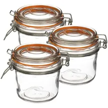 SECRET DE GOURMET Glasgefäß mit Deckel und Clip 350 ml 3 St.