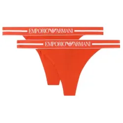 Emporio Armani für Damen. EW000405_AF19023 2er Set Tangas Korallenfarbe (XS), Heimtextilien, Baumwolle