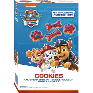 RUF x PAW Patrol Cookie Backmischung mit Himbeer-Geschmack, inkl. Zuckerglasur und mit Keks-Ausstechern in Hundepfoten- und Knochen-Form, 1 x 475g