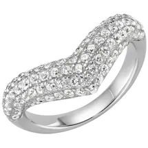 GIORGIO MARTELLO MILANO Silberring mit Zirkonia oder schwarzem Spinell, Silber 925 weiß 56