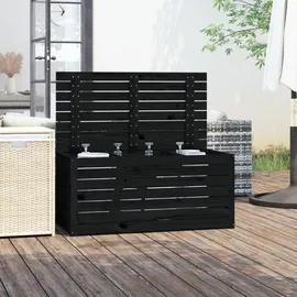 furnicato Gartenbox 101 x 50,5 x 46,5 cm Schwarz