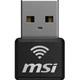 MSI AX1800 Nano WiFi USB-Adapter - Für PC/Laptop, WiFi 6 Dual-Band 2.4G/5G WLAN Empfänger-Adapter für Desktop-PC, Reisegröße, Unterstützt Windows 11,10