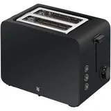 WMF Stelio Toaster 2 Scheiben Edelstahl, Doppelschlitz Toaster mit Brötchenaufsatz, Bagel-Funktion, 7 Bräunungsstufen, 900 W, Toaster edelstahl matt schwarz