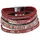 Steuer Armband Velour rot 4-reihig Metall glänzend 19 cm