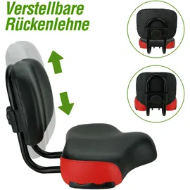 Sachsenrad Sattel mit verstellbarer Rückenlehne 330 mm x 250 mm x 460 mm Schwarz