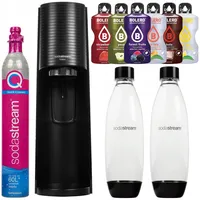 NEU Sodastream Sprudler Terra Schwarz mit 2 Flaschen und 6 Bolero Sorten