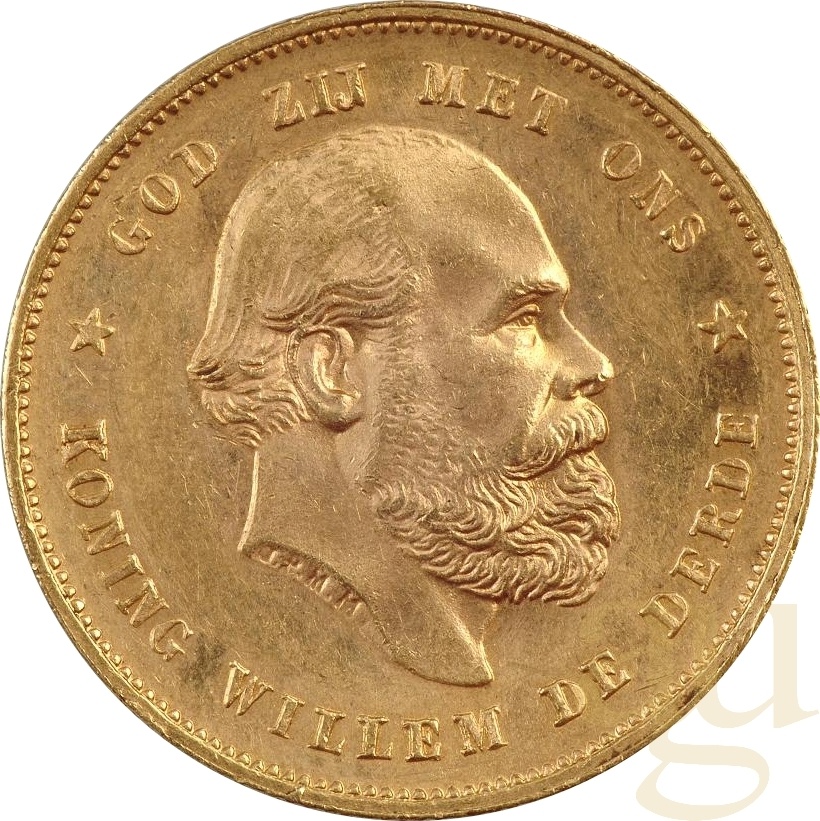 10 Gulden Goldmünze Willem III