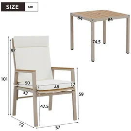 Okwish Garten-Essgruppe 5-tlg. Beige