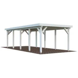 Palmako Karl Einzel-Carport 315 x 732 cm Weiß lackiert