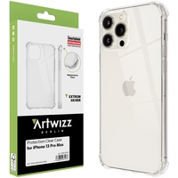 Artwizz Protection Case kompatibel mit iPhone 13 Pro Max - Schlanke Schutzhülle aus TPU mit Extra Luftgepolsterten Airbag Ecken - Transparent