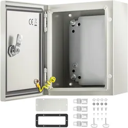 VEVOR Stahl-Elektrokasten, Elektrogehäuse, 25x20x15 cm, Kohlenstoffstahl, IP65