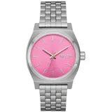 Nixon Time Teller Armbanduhr für Damen in der Farbe Silber mit Armband aus Edelstahl, Wasserdichtigkeit: 10 bar, Gehäusedurchmesser: 32,5 mm, A1130-2719-00