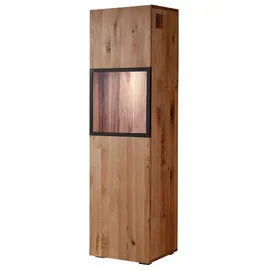 Massivmoebel24 Vitrine Wild-/Zerreiche 50 x 43 x 180 cm Natur Geölt