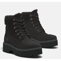 Timberland Winterboots TIMBERLAND "STONE STREET MID WARM LINED WATERPROOF BOOT" Gr. 36, schwarz (black nubuck) Damen Schuhe Snowboots, Winterstiefel, Winterschuhe, wasserdicht und gefüttert