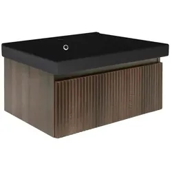 SAT Evolution Badezimmerschrank mit Waschbecken 78x30x45 cm Walnuss matt SATEVO80NAU1MB