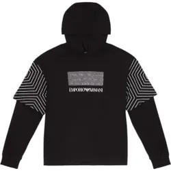 EA7 für Jungen. 7B000045_AF10380 Sweatshirt über Passform schwarz (6Años= 118cm), Lässig, Sportlich, Baumwolle, Multisport, Kinderbekleidung
