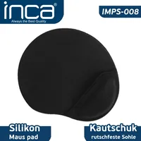 Inca IMPS-008 Mauspad mit Silikon-Handgelenkauflage, 245x220mm, schwarz