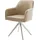 DeLife Esszimmerstuhl Greg-Flex Mikrofaser Beige Vintage Kreuzgestell kantig Edelstahl Taschenfederkern,