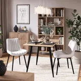 Vicco Esszimmerstuhl Ravlo Polyester beige/schwarz 2er Set