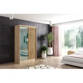 altdecor Schiebetürenschrank 120 x 215 x 61 cm Sonoma Eiche/Bronze